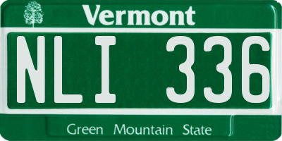 VT license plate NLI336