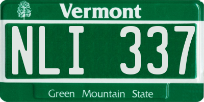 VT license plate NLI337