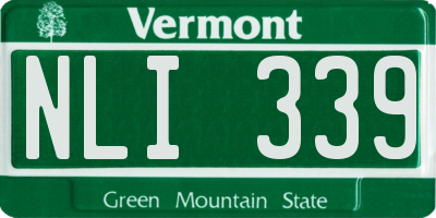 VT license plate NLI339