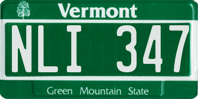 VT license plate NLI347