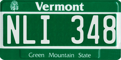 VT license plate NLI348