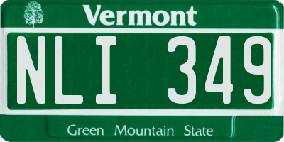 VT license plate NLI349