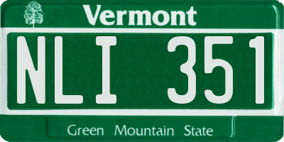 VT license plate NLI351