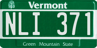 VT license plate NLI371