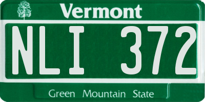 VT license plate NLI372