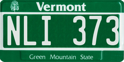 VT license plate NLI373