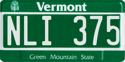 VT license plate NLI375