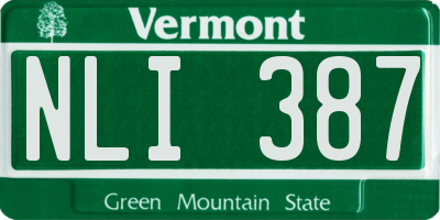 VT license plate NLI387