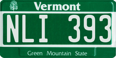 VT license plate NLI393