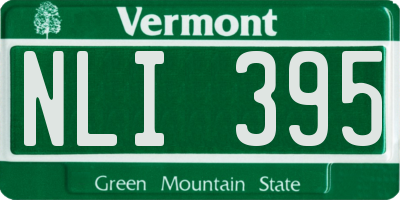 VT license plate NLI395