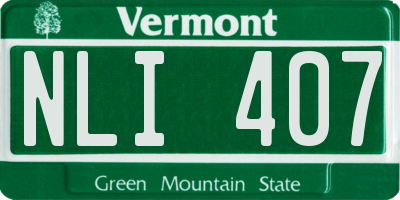 VT license plate NLI407