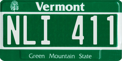 VT license plate NLI411