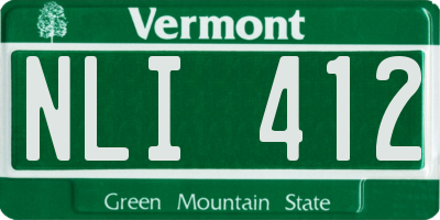 VT license plate NLI412