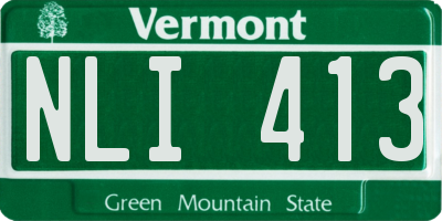 VT license plate NLI413