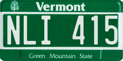 VT license plate NLI415