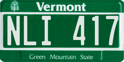 VT license plate NLI417