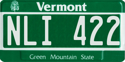 VT license plate NLI422