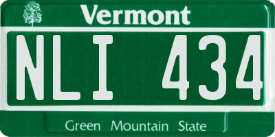 VT license plate NLI434