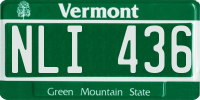 VT license plate NLI436