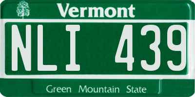 VT license plate NLI439