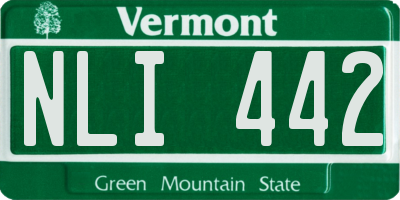VT license plate NLI442