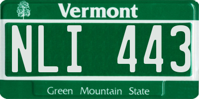 VT license plate NLI443