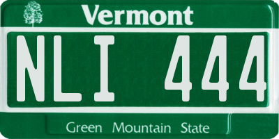 VT license plate NLI444
