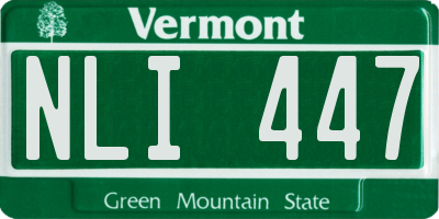 VT license plate NLI447