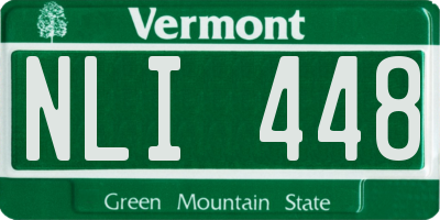 VT license plate NLI448