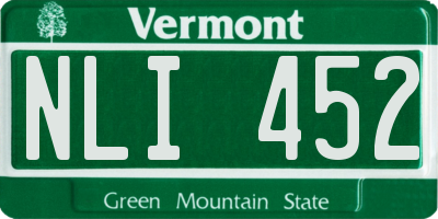 VT license plate NLI452