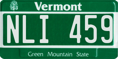 VT license plate NLI459