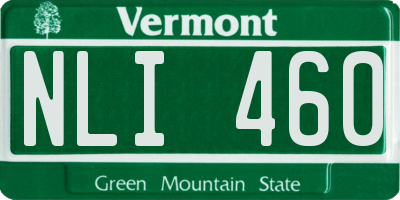 VT license plate NLI460