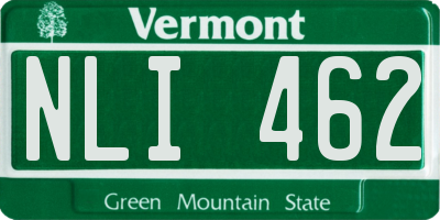 VT license plate NLI462