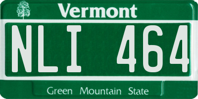 VT license plate NLI464