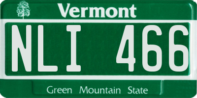 VT license plate NLI466