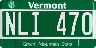 VT license plate NLI470