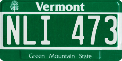 VT license plate NLI473