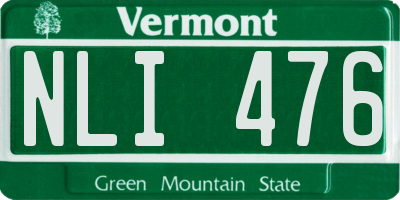 VT license plate NLI476