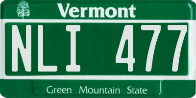 VT license plate NLI477