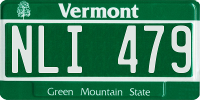 VT license plate NLI479