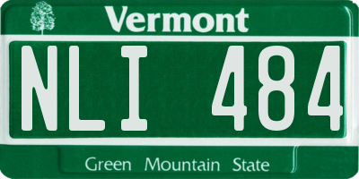 VT license plate NLI484