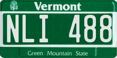 VT license plate NLI488