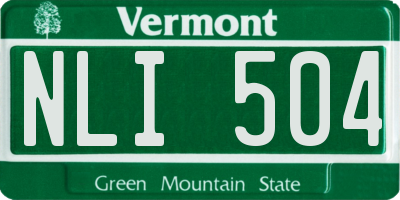 VT license plate NLI504