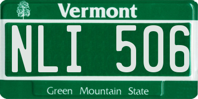 VT license plate NLI506