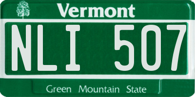 VT license plate NLI507