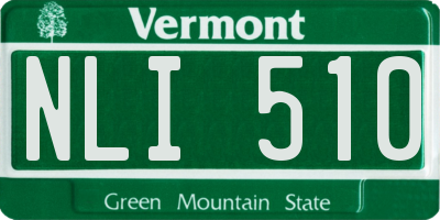 VT license plate NLI510