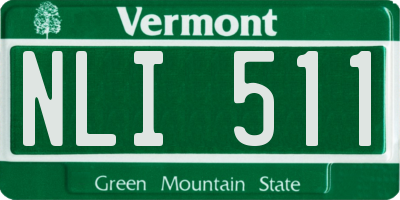 VT license plate NLI511