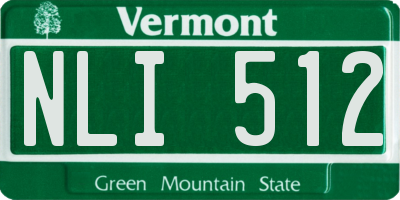 VT license plate NLI512