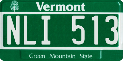 VT license plate NLI513