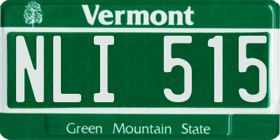 VT license plate NLI515